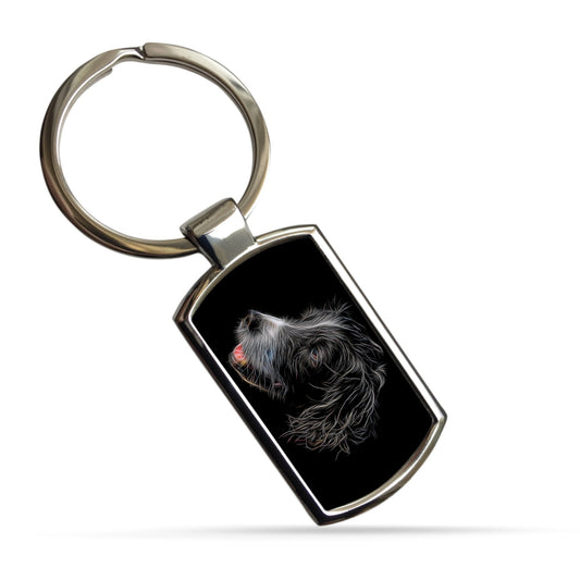Sprollie Dog Keychain / Keyring / Bagtag with Stunning Fractal Art Design. A Perfect Gift for Dog Lover.