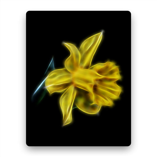 Daffodil Metal Wall Plaque with Stunning Fractal Art Design