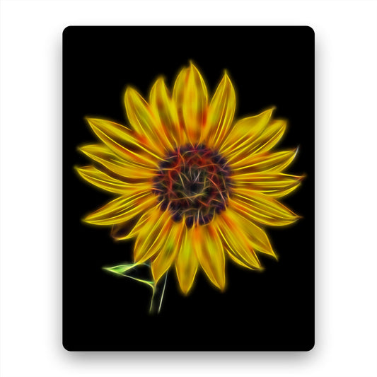Sunflower Metal Wall Plaque with Stunning Fractal Art Design