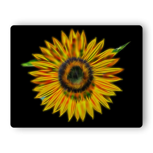 Sunflower Metal Wall Plaque with Stunning Fractal Art Design