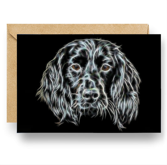 Sprocker Blank Birthday Greeting Card with Stunning Fractal Art Design