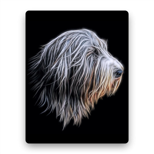 Bearded Collie Fractal Art Metal Wall Plaque with Stunning Fractal Art Design