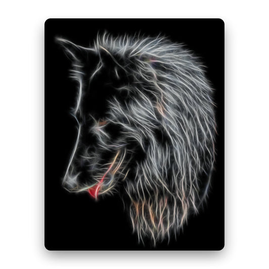 Belgian Shepherd Groenendael Metal Wall Plaque with Stunning Fractal Art Design