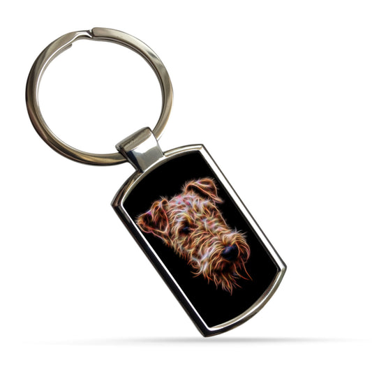 Airedale Terrier Metal Rectangle Keyring