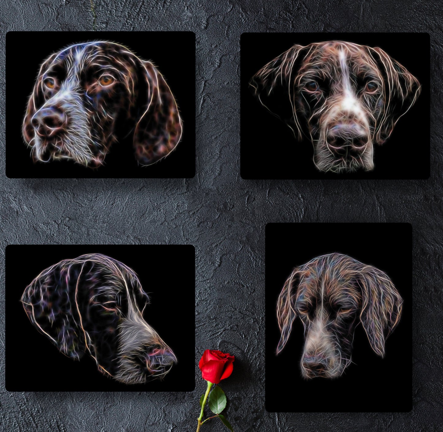 German Shorthaired Pointer Metal Wall Plaque with Stunning Fractal Art Design