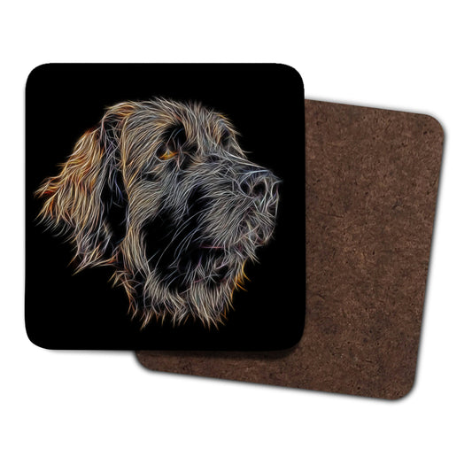 Leonberger Coaster Set with Stunning Fractal Art Design.