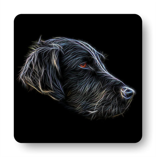 Flat Coated Retriever Coasters, Set of 4, with Stunning Fractal Art Design, Perfect Dog Owner Gift