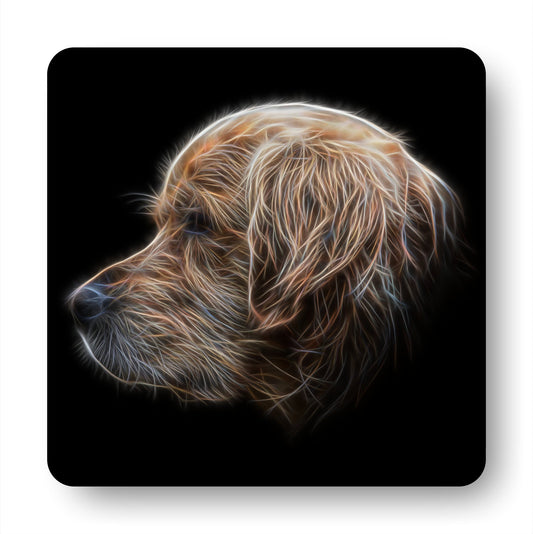 Golden Retriever Coasters, Set of 4, with Stunning Fractal Art Design. Perfect Owner Gift.