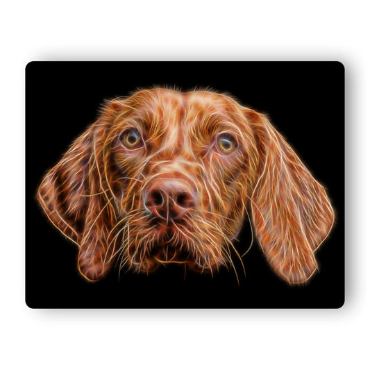 Hungarian Vizsla Aluminium Metal Wall Plaque with Stunning Fractal Art Design.