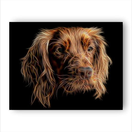 Red Working Cocker Spaniel Print with Stunning Fractal Art Design. Various Sizes Available