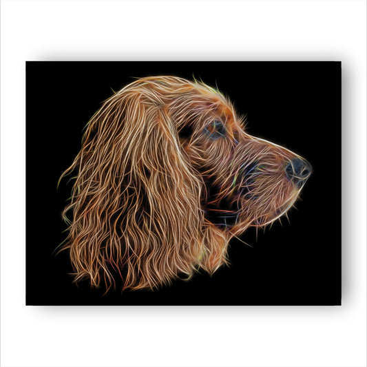 Red Working Cocker Spaniel Print with Stunning Fractal Art Design. Various Sizes Available