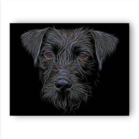 Patterdale Terrier Print with Stunning Fractal Art Design. Various Sizes Available