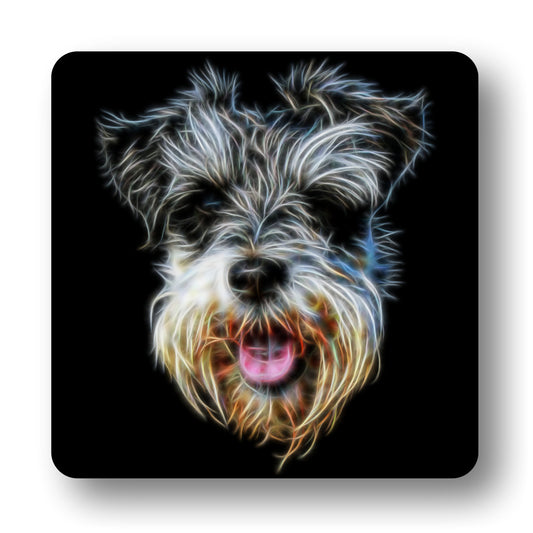 Schnauzer Coasters, Set of 4, with Stunning Fractal Art Design, Schnauzer Owner Gift