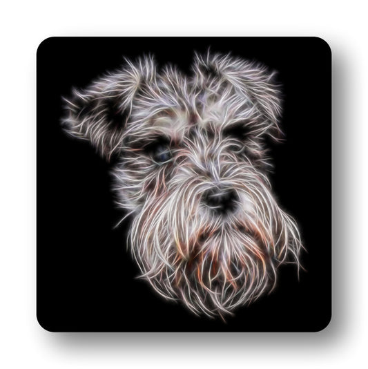 Schnauzer Coasters, Set of 4, with Stunning Fractal Art Design, Schnauzer Owner Gift