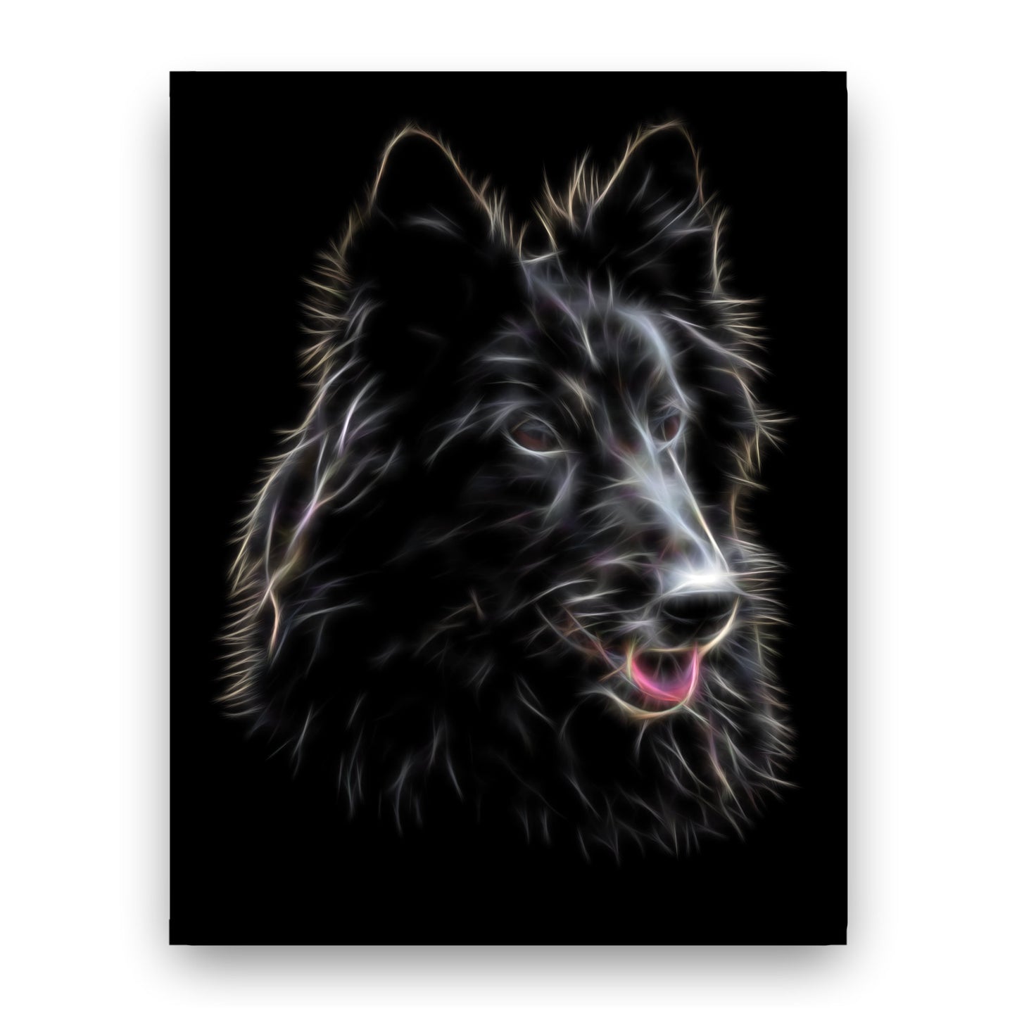 Belgian Shepherd Groenendael Print with Stunning Fractal Art Design. Various Sizes Available