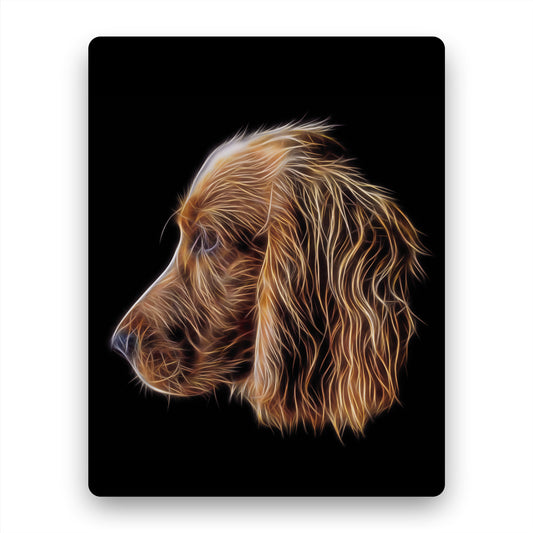 Red Working Cocker Spaniel Metal Wall Plaque with Stunning Fractal Art Design