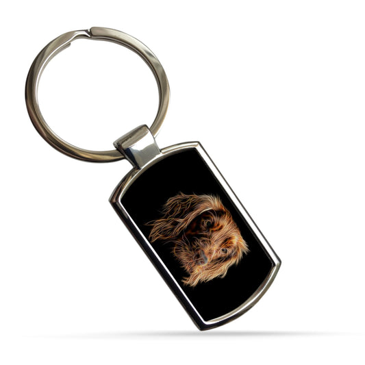 Red Working Cocker Spaniel Metal Rectangle Keyring