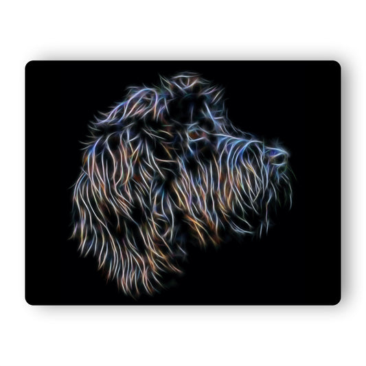 Black Cockapoo Metal Wall Plaque with Stunning Fractal Art Design.