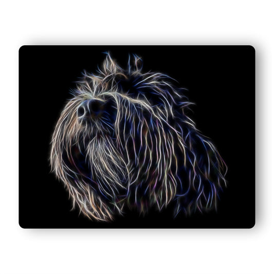 Black Cockapoo Metal Wall Plaque with Stunning Fractal Art Design.