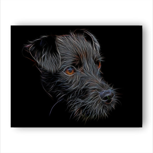 Patterdale Terrier Print with Stunning Fractal Art Design. Various Sizes Available