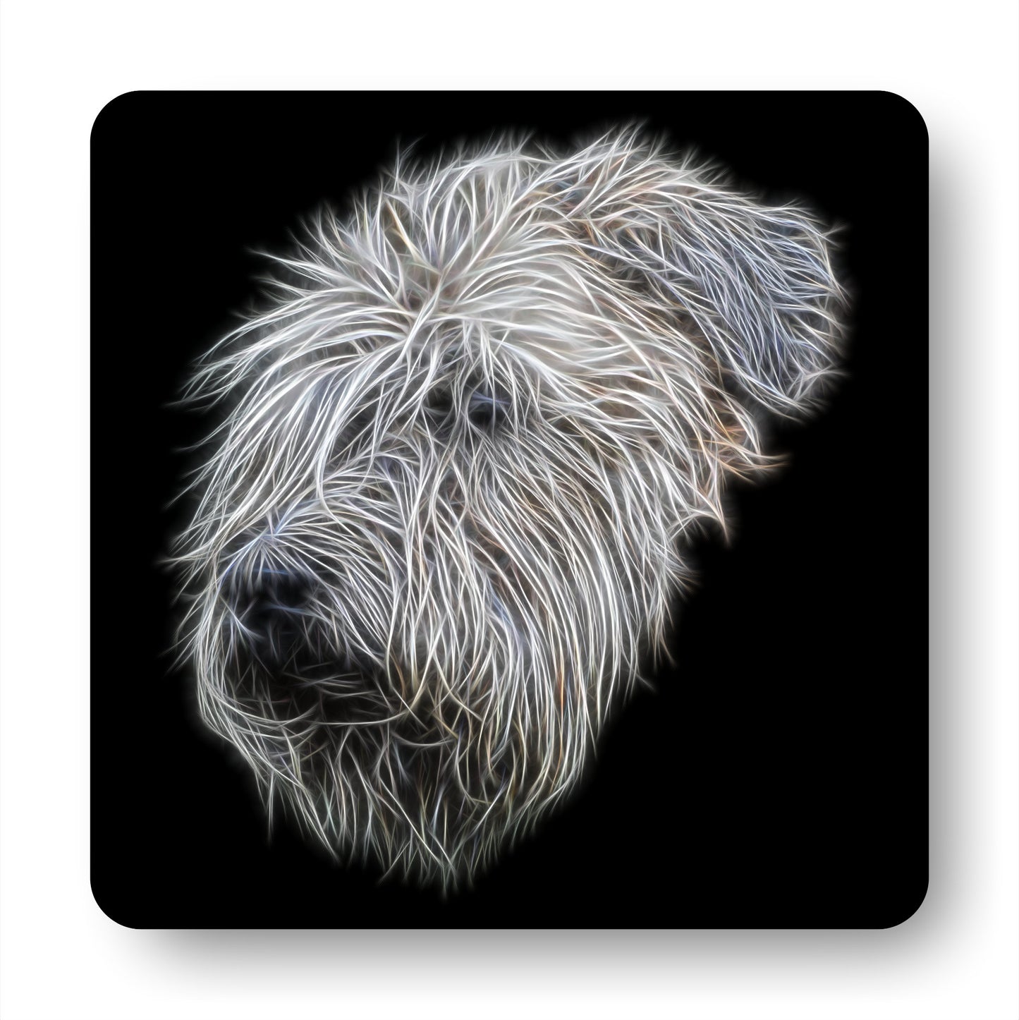 Wheaten Terrier Coasters, Set of 2, with Stunning Fractal Art Design.