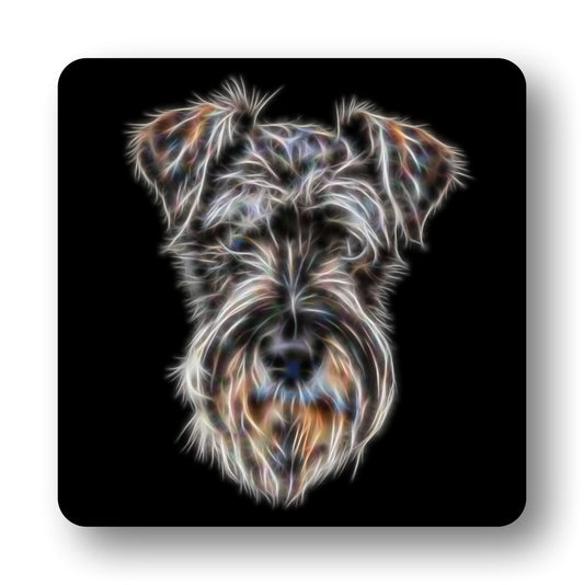 Schnauzer Coasters, Set of 4, with Stunning Fractal Art Design, Schnauzer Owner Gift