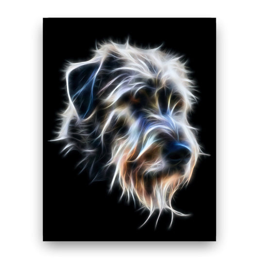 Irish Wolfhound Print with Stunning Fractal Art Design. Various Sizes Available