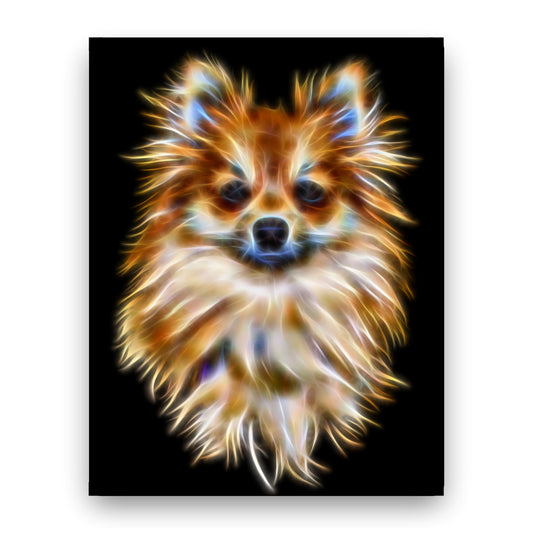 Pomeranian Print with Stunning Fractal Art Design. Various Sizes Available