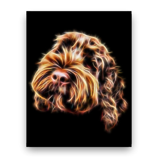 Chocolate Brown Cockapoo Print with Stunning Fractal Art Design. Various Sizes Available