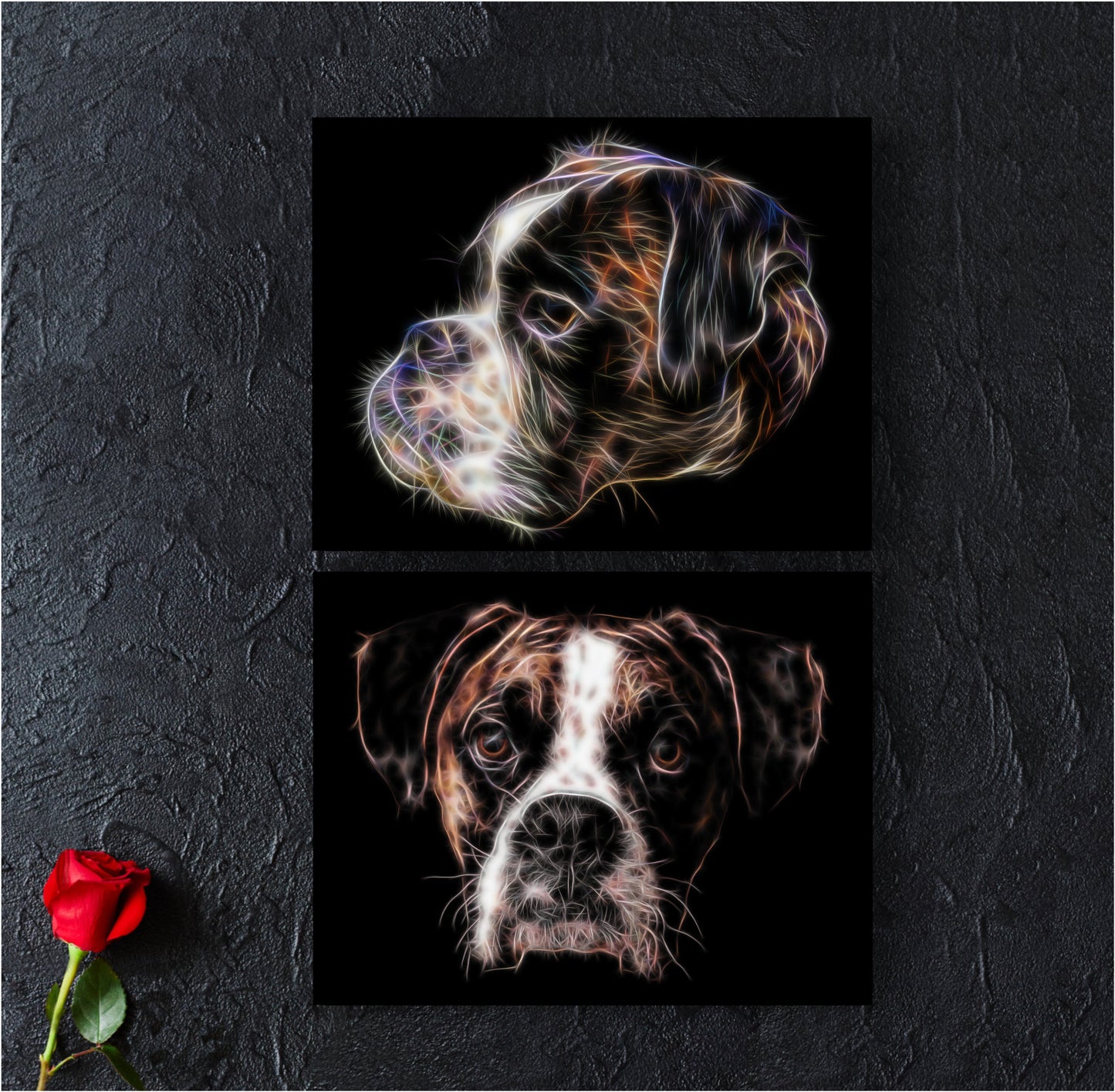 Boxer Dog Print with Stunning Fractal Art Design. Various Sizes Available