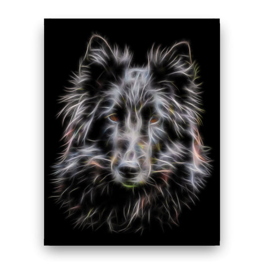 Belgian Shepherd Groenendael Print with Stunning Fractal Art Design. Various Sizes Available