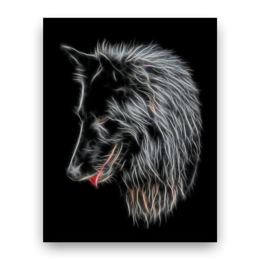 Belgian Shepherd Groenendael Print with Stunning Fractal Art Design. Various Sizes Available