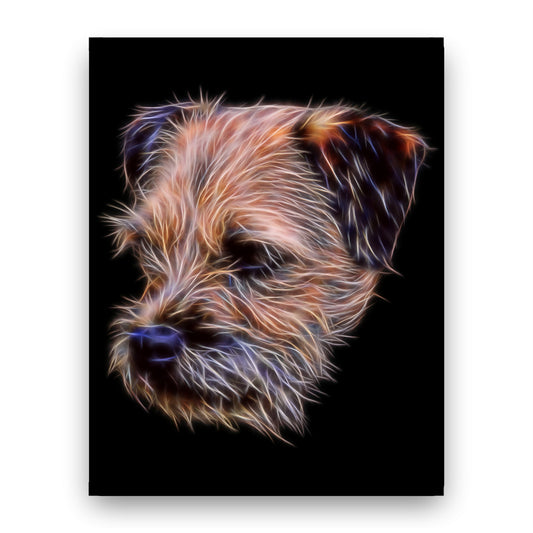 Border Terrier Print with Stunning Fractal Art Design. Various Sizes Available