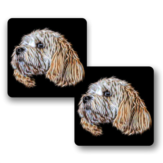 Cavachon Coasters, Set of 2, with Stunning Fractal Art Design.