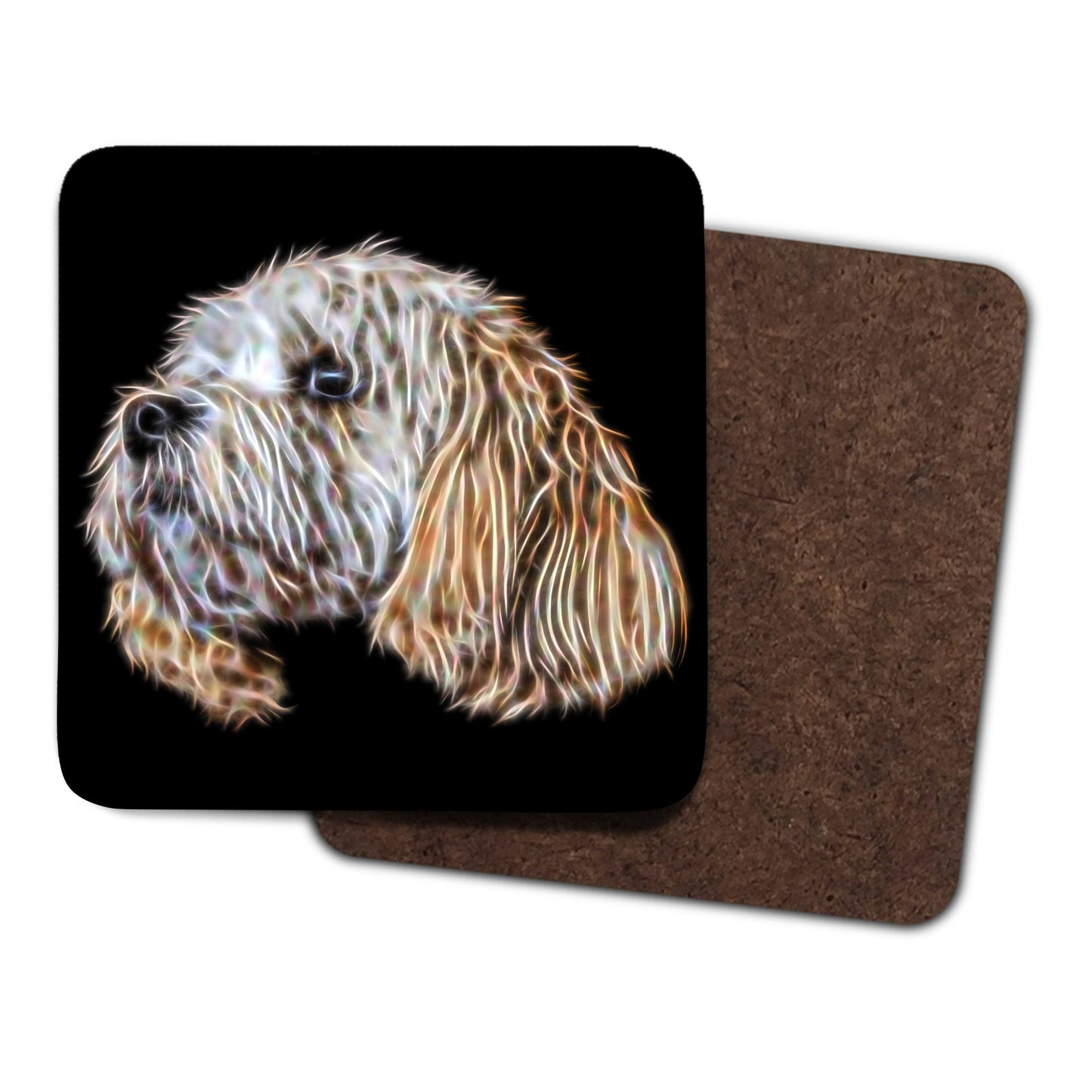 Cavachon Coasters, Set of 2, with Stunning Fractal Art Design.
