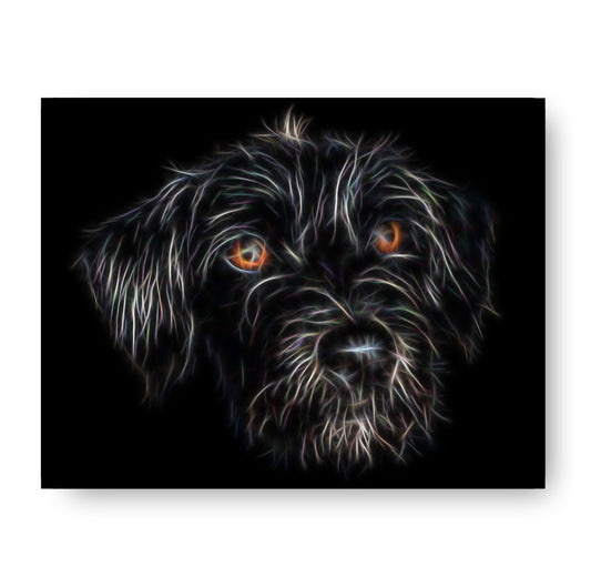 Black Jackapoo Print with Stunning Fractal Art Design. Various Sizes Available