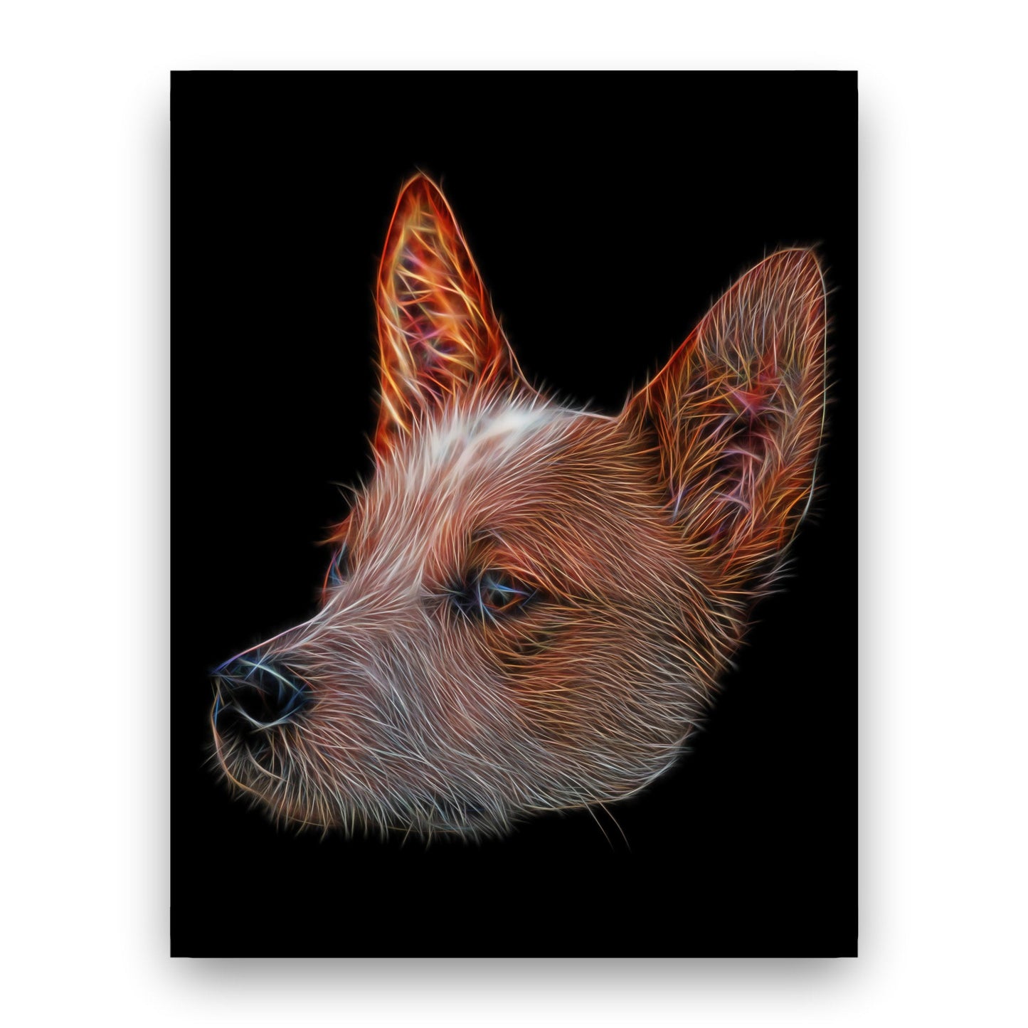 Australian Cattle Dog Print with Stunning Fractal Art Design. Various Sizes Available (Red Heeler)
