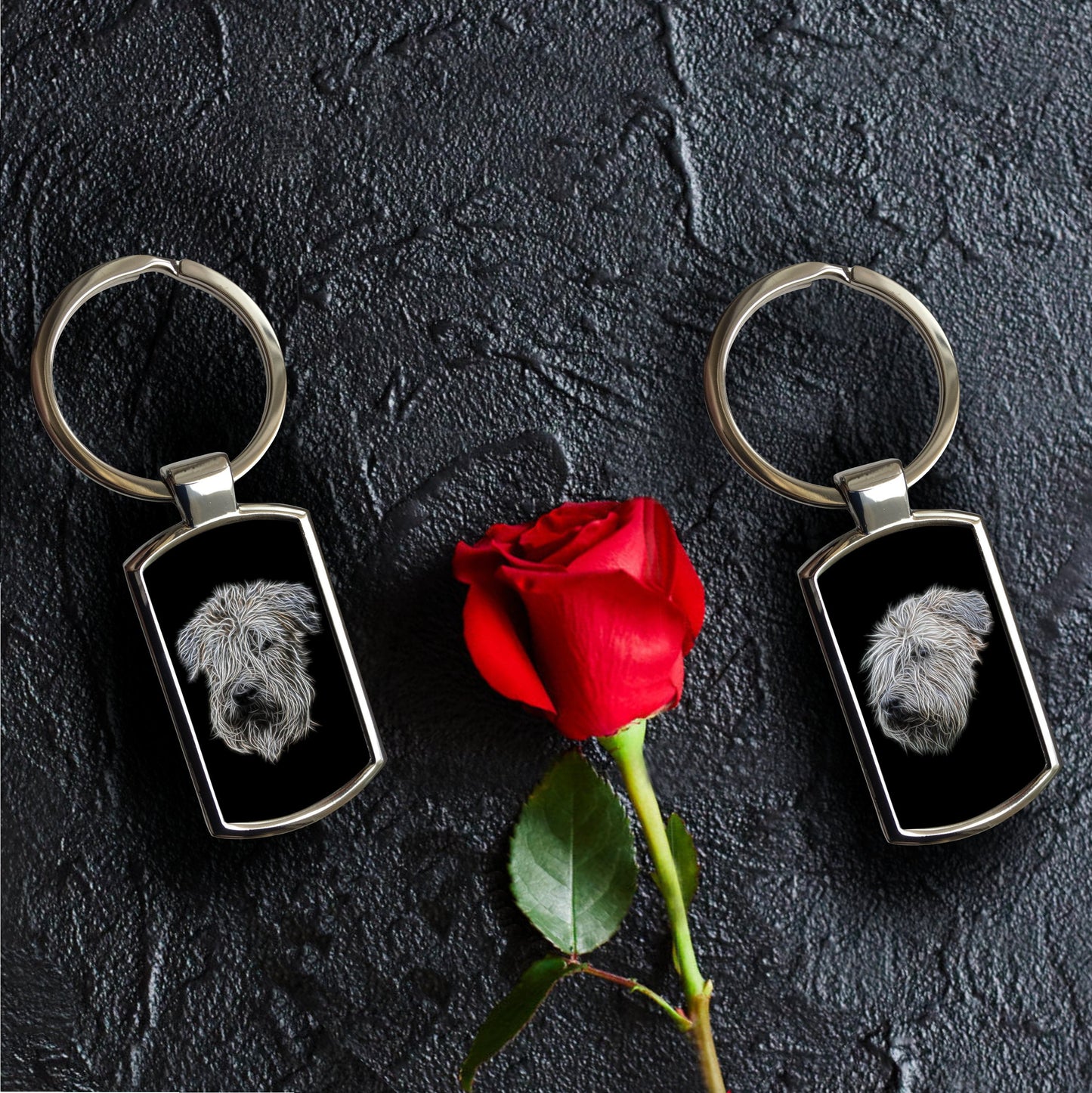 Wheaten Terrier Keychain with Stunning Fractal Art Design
