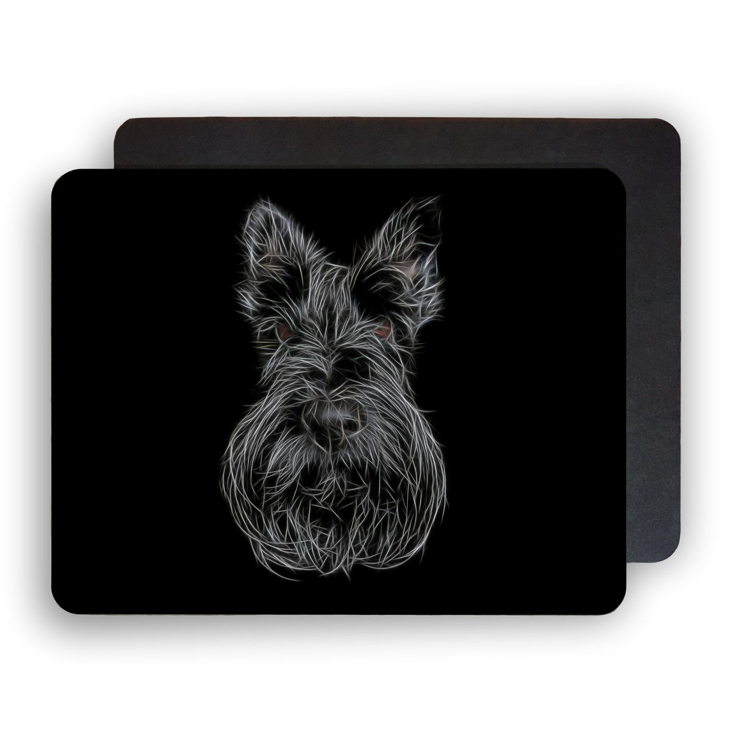 Scottish Terrier Placemats with Stunning Fractal Art Design. Set of Two.
