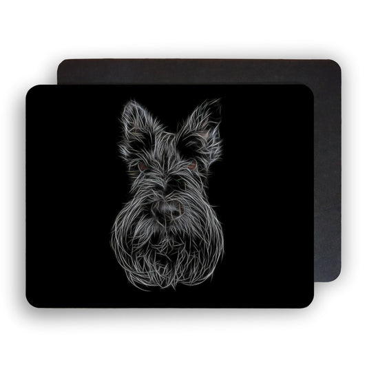 Scottish Terrier Placemats with Stunning Fractal Art Design. Set of Two.