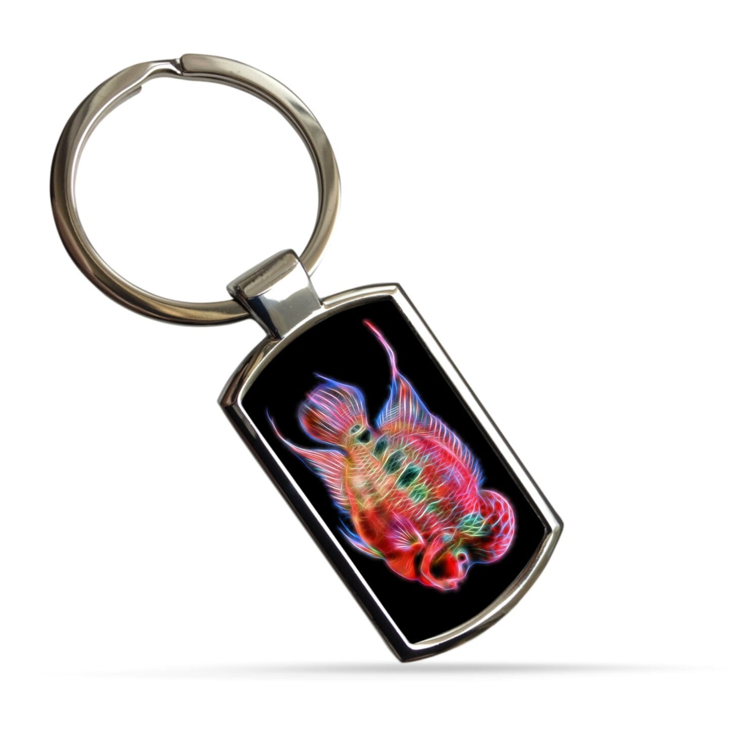 Flowerhorn Keychain with Stunning Fractal Art Design