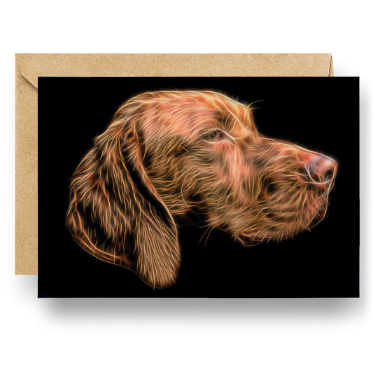 Hungarian Vizsla Greeting Card with Stunning Fractal Art Design