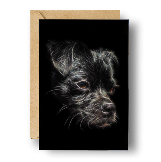 Black Chug Greeting Card with Stunning Fractal Art Design