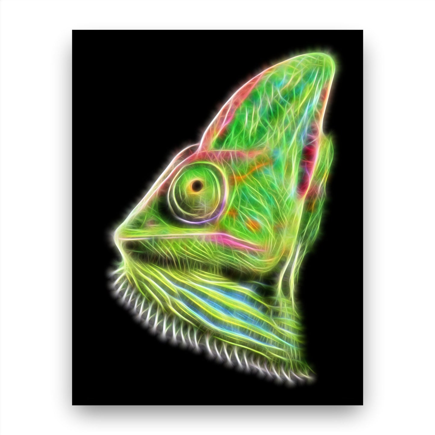 Reptile Print with Stunning Fractal Art Design. Various Sizes and Designs Available. Chamaeleon Gecko Snake Tortoise