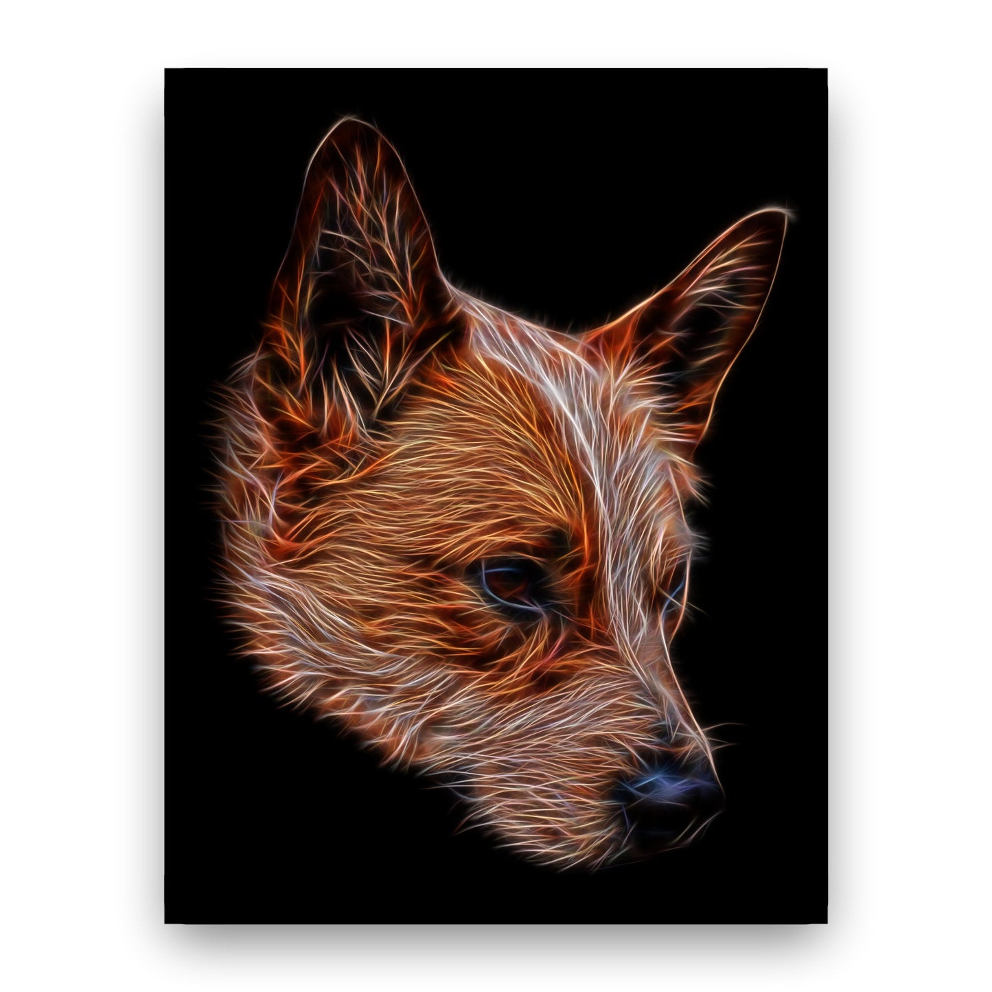 Australian Cattle Dog Print with Stunning Fractal Art Design. Various Sizes Available (Red Heeler)