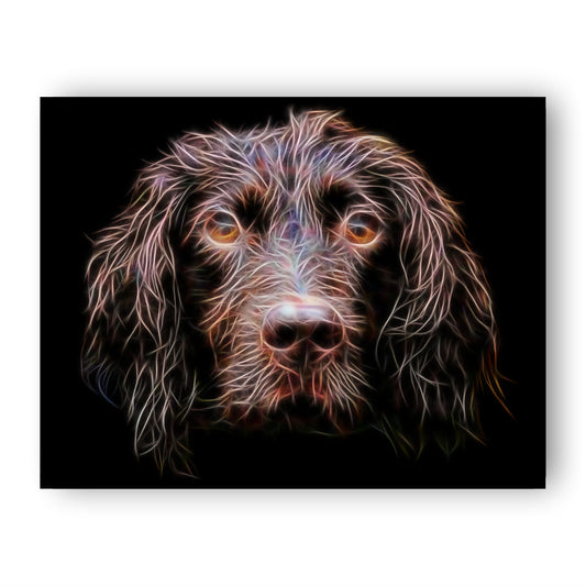 Chocolate Working Cocker Spaniel Print with Stunning Fractal Art Design.