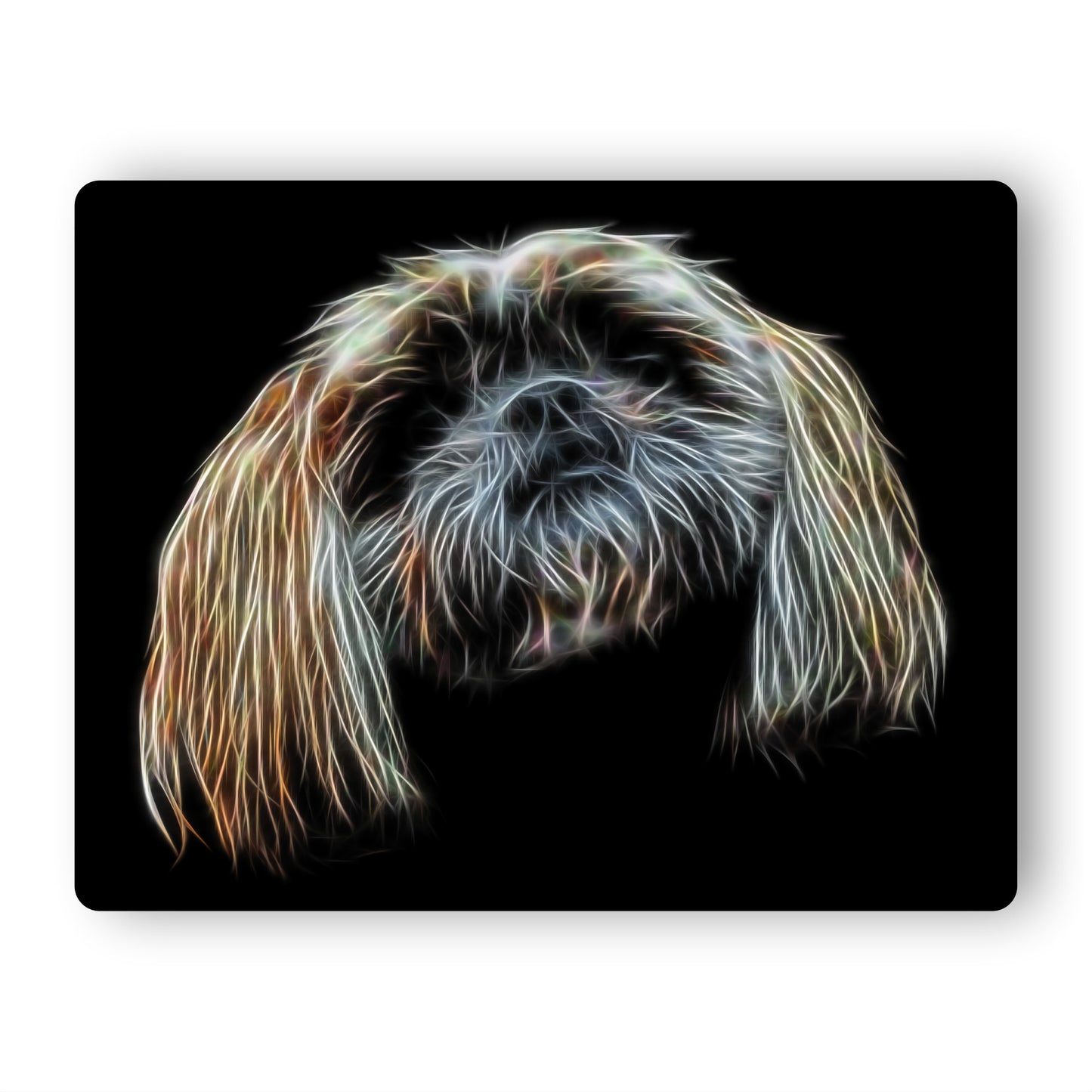 Shih Tzu Metal Wall Plaque with Stunning Fractal Art Design