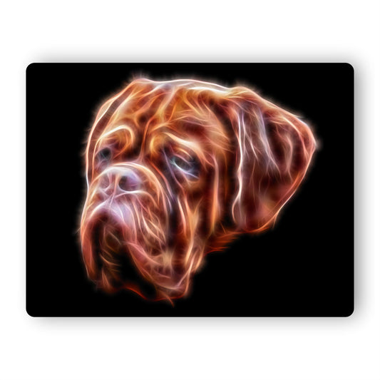 Dogue De Bordeaux Aluminium Metal Wall Plaque with Stunning Fractal Art Design.