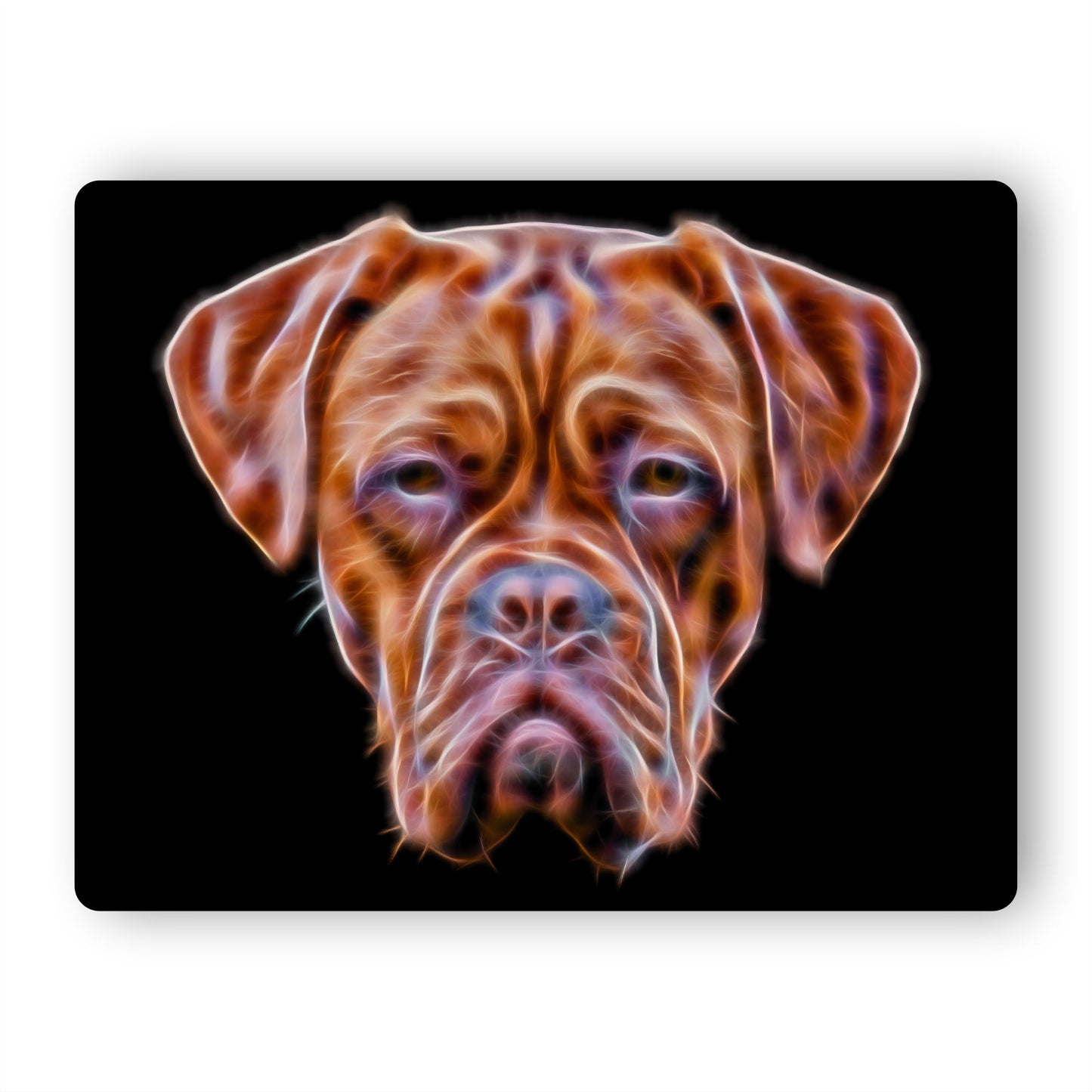 Dogue De Bordeaux Aluminium Metal Wall Plaque with Stunning Fractal Art Design.