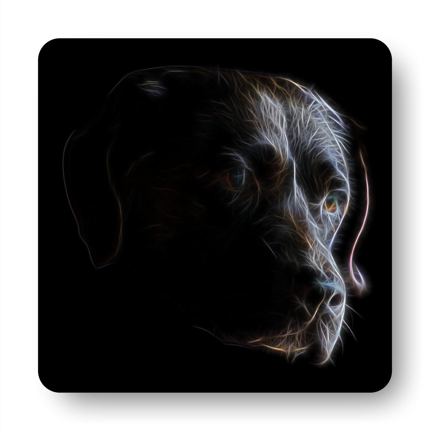 Chocolate Labrador Coasters, Set of 2, with Stunning Fractal Art Design, Dog Owner Gift